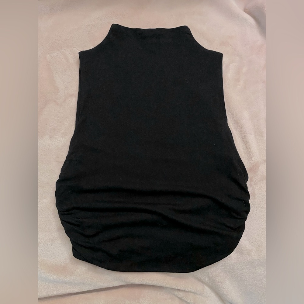 Forever 21 Black, Dressy Ruched Crop Tank - Size M